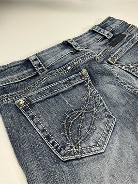 Cowgirl Tuff Co Sparkle II Bootcut Jeans Womens 26x31 Sequin Western Distressed